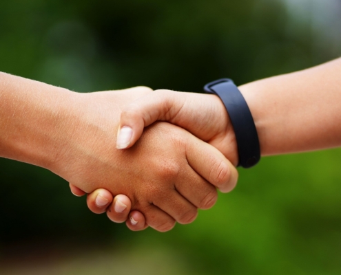 Verbinding met een handshake